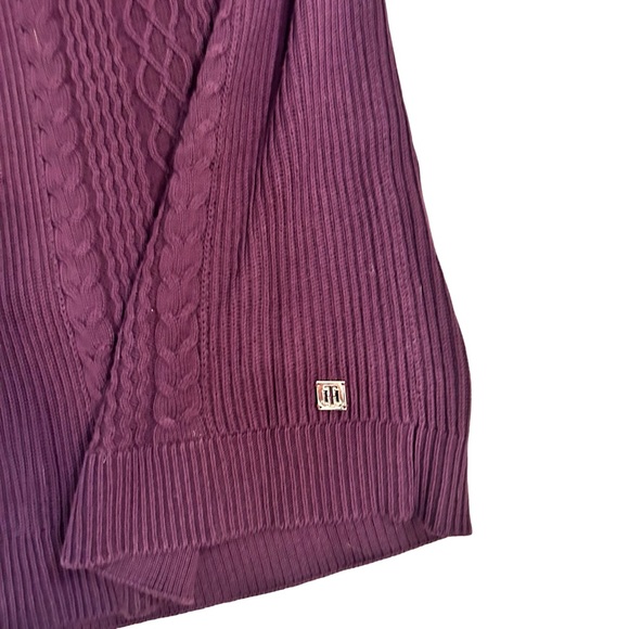 Tommy Hilfiger Aubergine Cable Knit 'Aran Style' Knit Sweater Dress Size S - Picture 9 of 11